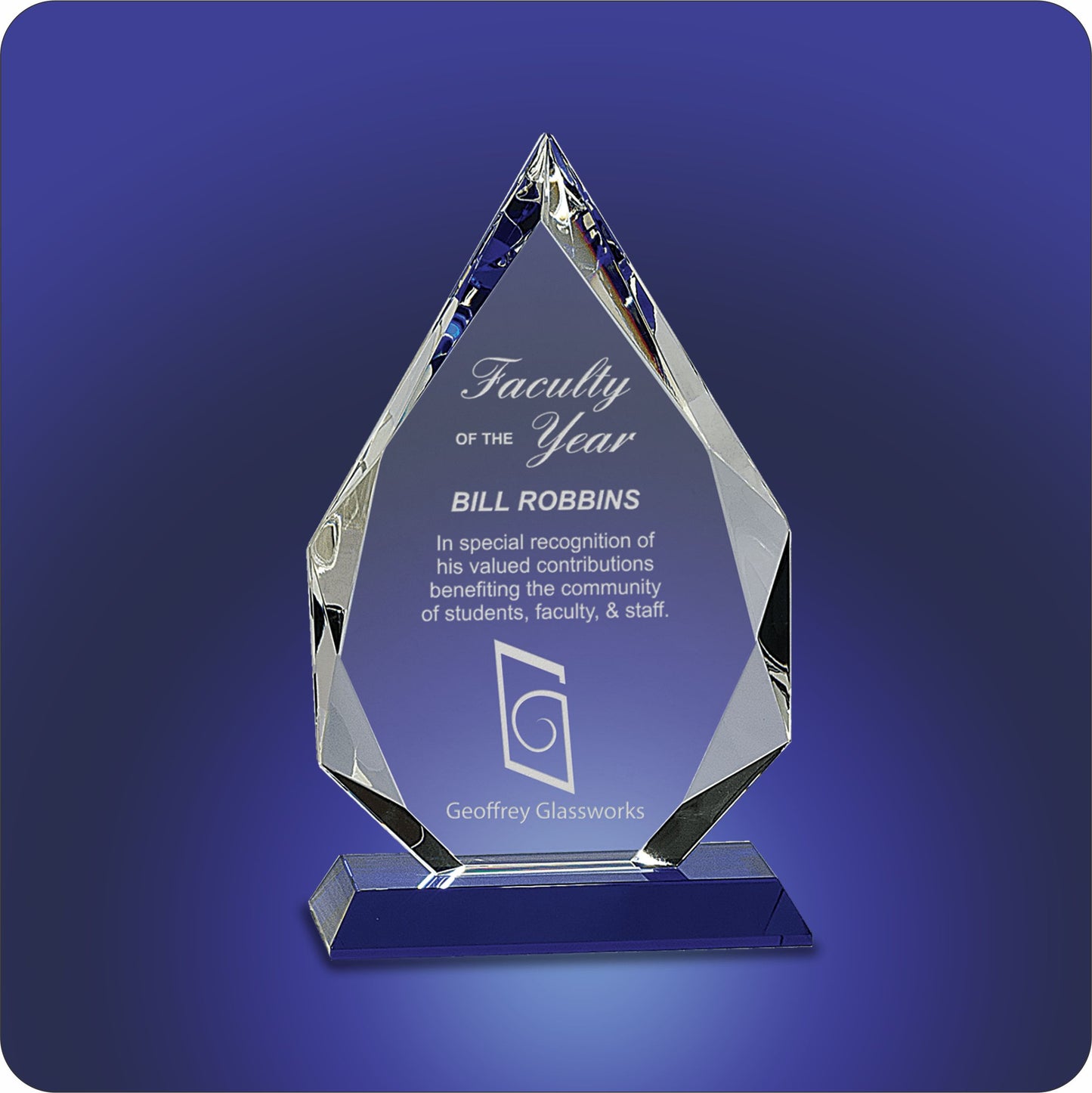 #JCRY505 - Diamond Crystal Awards w/Blue Base