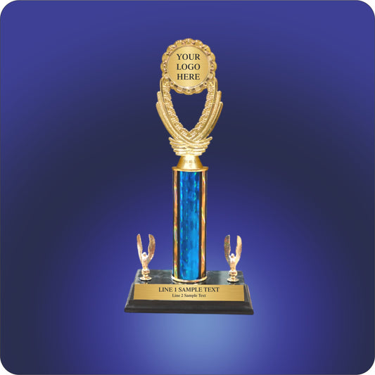 Single Column Logo Trophy w/Two Eagles