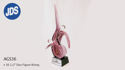 #KAGS36 - 16.5" Lilac Rising Figures Art Glass Award