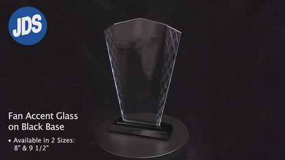 #JACG21 - 8" Fan Accent Glass on Black Base