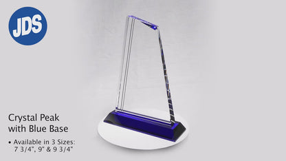 #JCRY2010L - 9.75" Crystal Peak with Blue Base