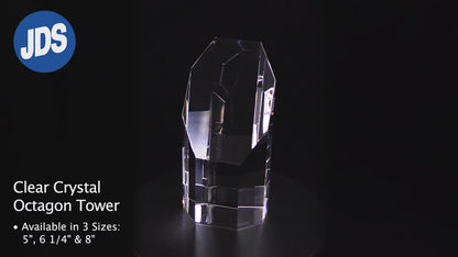 #JCRY79 - 5" Clear Crystal Octagon Tower