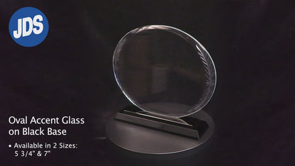 #JACG43 - 7"Oval Accent Glass on Black Base