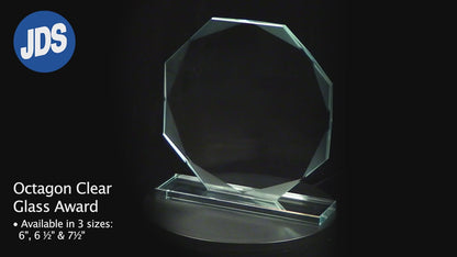 #JCGS13 - 7.5" Octagon Clear Glass Award