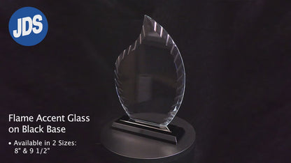 #JACG33 - 9.5" Flame Accent Glass on Black Base