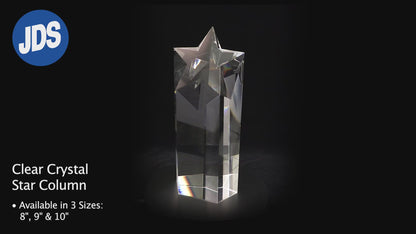 #JCRY259 - 10" Crystal Star Column Award